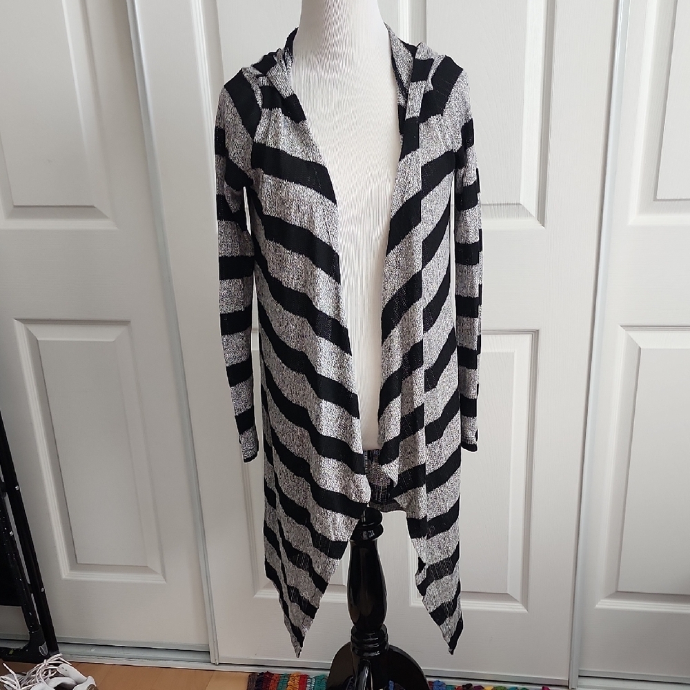 Striped Black and Gray Women's Sweater